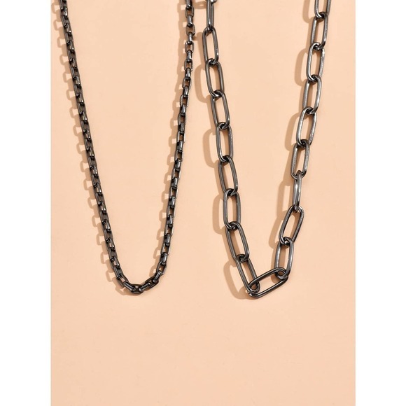 2pcs Minimalist Chain Necklace set gold - Picture 7 of 11